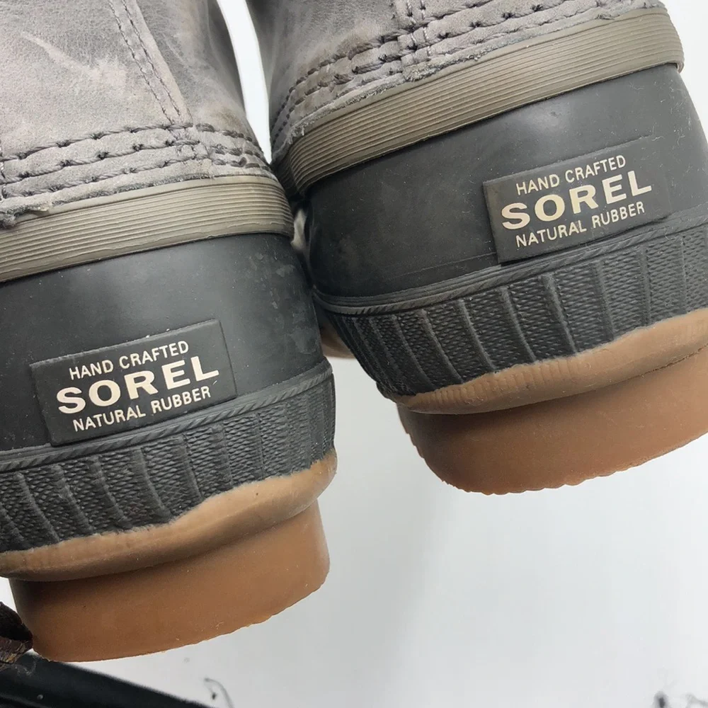 SOREL Cheyanne II Duck Boots Men’s 8 Gray Waterproof Lace Up NM2575-052